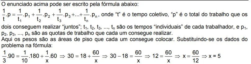 Resolução da Questão sobre média harmônica ponderada